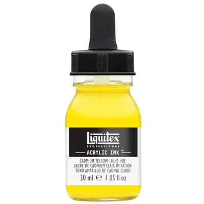 Abbildung von Liquitex 4260159 flüssige Professional Acrylfarben Ink, Tusche, 30 ml, hochpigmentierte Airbrushfarbe, kadmiumgelb hell farbton