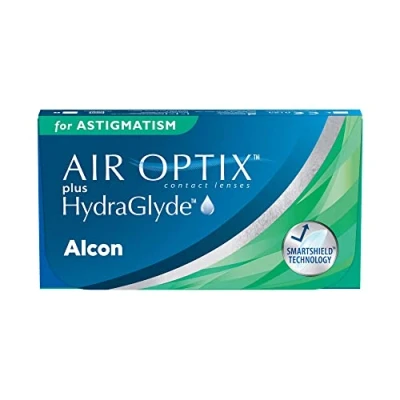 Abbildung von Air Optix plus HydraGlyde for Astigmatism Monatslinsen weich, 3 Stück, BC 8.7 mm, DIA 14.5 CYL 1.25, ACHSE 20, +1.25 Dioptrien