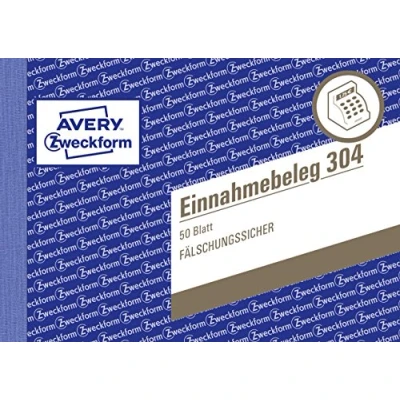 Abbildung von AVERY Zweckform 304 Einnahmebeleg mit Dokumentendruck (A6 quer, von Rechtsexperten geprüft, für Deutschland zur ordnungsgemäßen, kostengünstigen Buchführung, 50 Blatt) grün