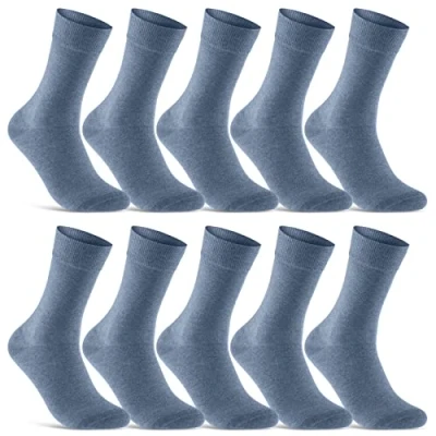 Abbildung von 10 Paar Socken Herren Damen Schwarz Business Baumwolle 70201T (Jeans 35 38)