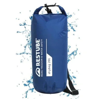 Abbildung von Restube Wasserdichter Drybag Premium Qualität für ultimativen Schutz Vielseitig und geräumig Ideal Reisen, Wandern, Wasseraktivitäten 100% wasserdicht langlebig [20L]