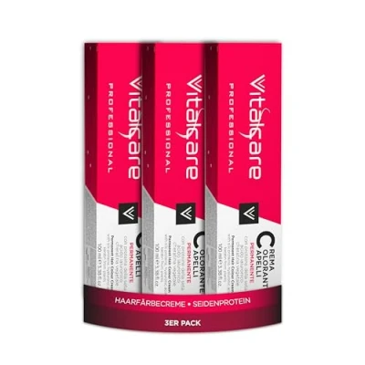 Abbildung von Vitalcare Professional Permanente Coloration, Haarfarbe mit Seidenprotein, Nr. 6/00, Dunkelblond, Multipack 3 x 100 ml