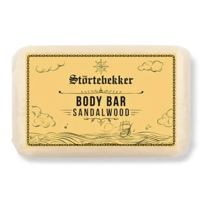 Abbildung von NEU: Störtebekker® Premium Body Bar Sandelholz Festes Duschgel Männer Feste Duschseife Herren &amp; Damen Natürliche Reinigung, herrlicher Duft handgefertigt ohne Zusätze (120g)