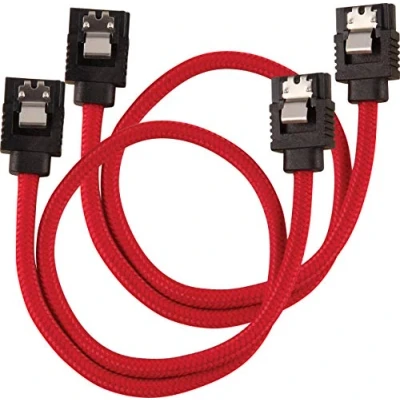 Abbildung von Corsair Premium Sleeved SATA 3 Kabel (6Gbps, 30 cm) Rot