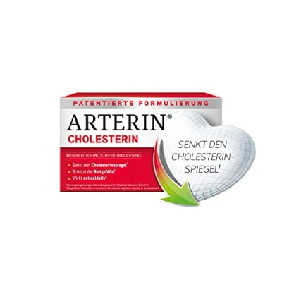 Abbildung von ARTERIN® CHOLESTERIN Nahrungsergänzungsmittel mit Phytosterolen und Vitamin C senkt den Cholesterinspiegel(1) hat eine antioxidative Wirkung(2) 1 x 30 Tabletten