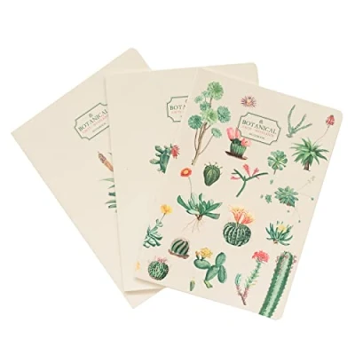 Abbildung von Kokonote Botanical Cacti Pack 3er Notizbücher A5 Notizbuch klein 1 Liniert Dotted Blanko Notizblock