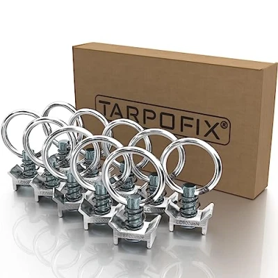 Abbildung von Tarpofix® Airlineschiene Fitting Ring (10 Stück) Airline Zurröse mit 900 daN (900kg) Tragfähigkeit Einfachendbeschlag für Zurrschienen Flugösen zur Ladungssicherung in Anhänger &amp; PKW