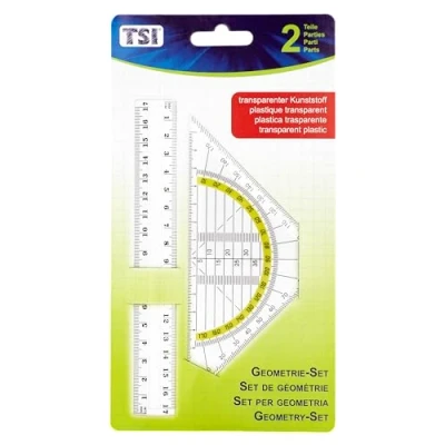 Abbildung von TSI Geometrie Set (Lineal 17 cm und Geodreieck 16 cm), Art. Nr. 46303