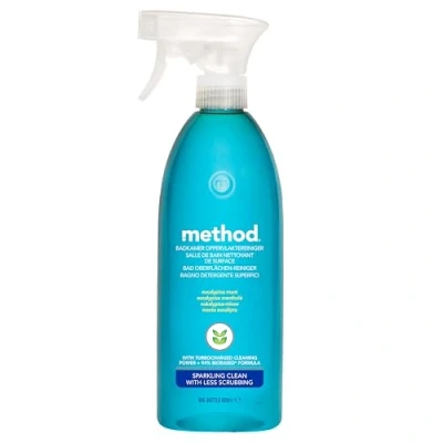 Abbildung von method Badreiniger Spray, Reiniger für Badezimmeroberflächen, 828 ml, Packung mit 1 Stück.
