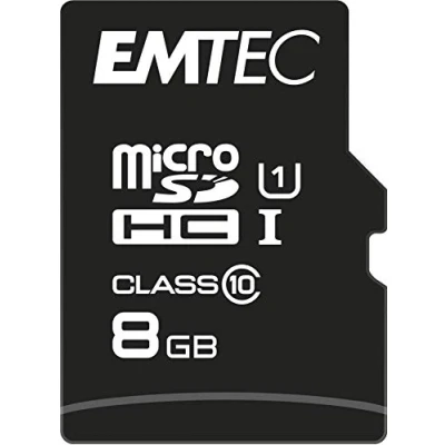 Abbildung von Emtec microSD Class10 Gold+ 8GB Flash Speicher (inkl. SD Adapter), Schwarz / Gold