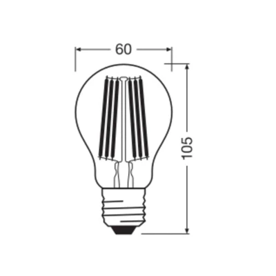 Abbildung von Osram SUPERSTAR+ CLASSIC A FIL 100 LED Lampe, E27, klassische Kolbenform, 7,2W, 1512lm, 4000K, kaltweißes Licht, lange Lebensdauer, bis zu 60% Energieeinsparung im Vergleich Standard Lampen