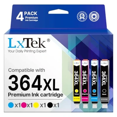 Abbildung von LxTek 364XL Patrone Kompatibel für HP 364 druckerpatronen Photosmart 5520 5510 5515 5524 6510 6520 7510 7520 Deskjet 3070A 3520 (Schwarz, Cyan, Magenta, Gelb, 4er Pack)
