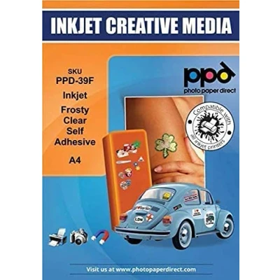 Abbildung von PPD 50xA4 Inkjet Etikettenfolie, Semi Transparent, Selbstklebend für Tintenstrahldrucker 39F 50