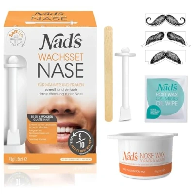 Abbildung von Nad&#039;s Nasenhaar Wachs Haarentfernung Set Nasenwachs für Männer+Frauen, Sicher &amp; Schmerzfrei