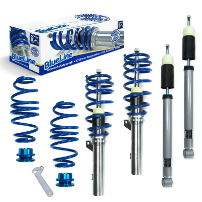 Abbildung von JOM BlueLine 741148 Fahrwerkssatz, Federn/Dämpfer Vorderachse, Hinterachse höhenverstellbar VOLKSWAGEN: Golf 7