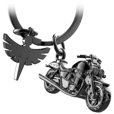 Abbildung von FABACH Motorrad Schlüsselanhänger mit Schutzengel Geschenk Engel für Motorradfahrer Geschenke Glücksbringer Fahr vorsichtig