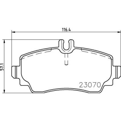 Abbildung von BREMBO P 50 047 Bremsbelagsatz inkl. Verschleißwarnkontakt mit Bremssattelschrauben Zubehör MERCEDES BENZ: Vaneo