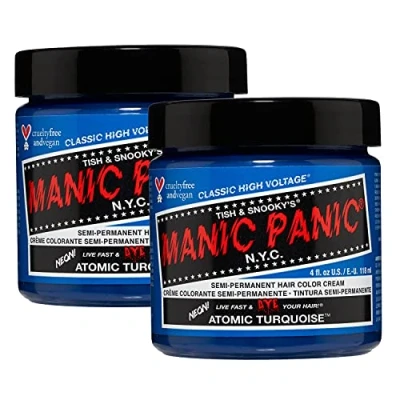 Abbildung von Manic Panic Atomic Turquoise Classic Creme, Vegan, Cruelty Free, Semi Permanent Hair Dye 3 x 118ml