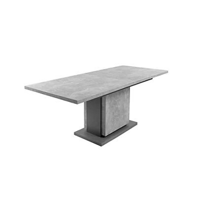 Abbildung von byLIVING Esszimmertisch Britta/Säulentisch mit Auszug 140cm / grau/ESS Tisch auf 190 cm ausziehbar/Melamin Light Atelier anthrazit Auszugstisch in Beton Optik 140 x 75 80