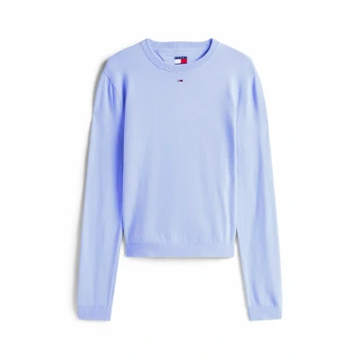 Abbildung von Tommy Jeans Essential CREW Strickpullover, Damen, Größe: Large, Vintage iris