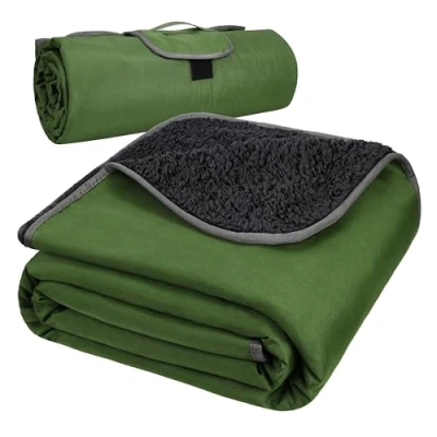 Abbildung von Kato Tirrinia Campingdecke Outdoor Decke Picknickdecke Reisedecke, Liebesdecke Sexdecke Outdoordecke Wasserdicht, Fleece Thermodecke Camping Matte Ultraleicht Warme 130x150, Grün