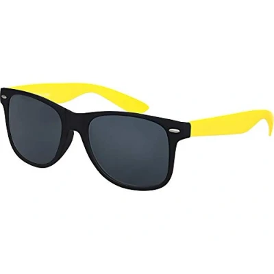 Abbildung von Balinco Sonnenbrille UV400 CAT 3 CE Rubber mit Federscharnier für Damen &amp; Herren (gelb/schwarz smoke)