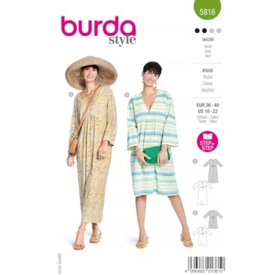 Abbildung von Burda Schnittmuster, 5816, Kleid [Damen, Gr. 36 48], Level 2 leicht