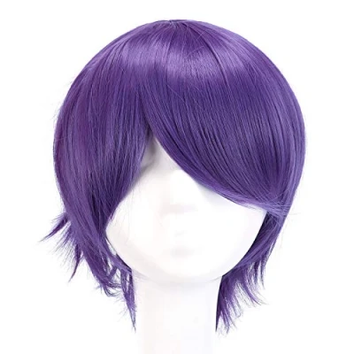 Abbildung von MapofBeauty Cosplay Kostüm Männer kurze gerade Perücke (lila)
