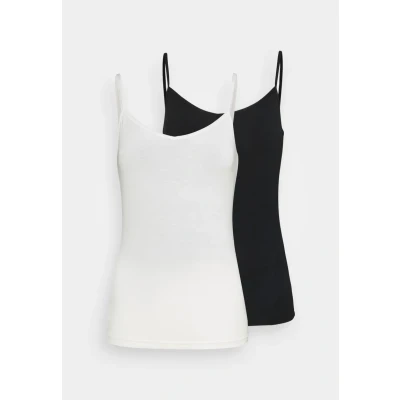 Abbildung von Lascana 2 PACK Unterhemd/shirt, Damen, Größe: 32/34, Black/creme