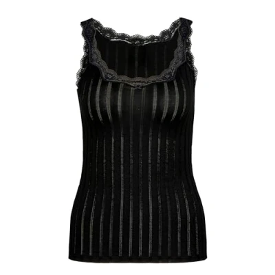 Abbildung von CALIDA Etude Toujours Tank Top Damen, mit Swiss+Cotton Gütesiegel, edle Nadelstreifen Optik und zarte Spitze am Ausschnitt
