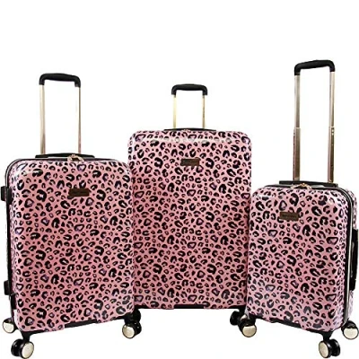 Abbildung von Juicy Couture Jane 3 teiliges Hartschalen Trolley Set, pink Leopard, Einheitsgröße, Hardside Spinner Gepäck Set
