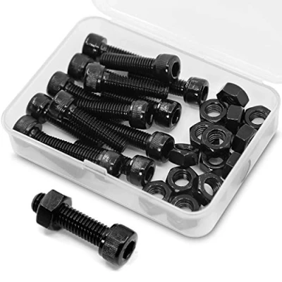 Abbildung von M8*30mm 15 Stück Innensechskantschraube und Mutter Kombinationsbox Zylinderschrauben mit Innensechskant schwarz 12,9 Grad Kohlenstoffstahl