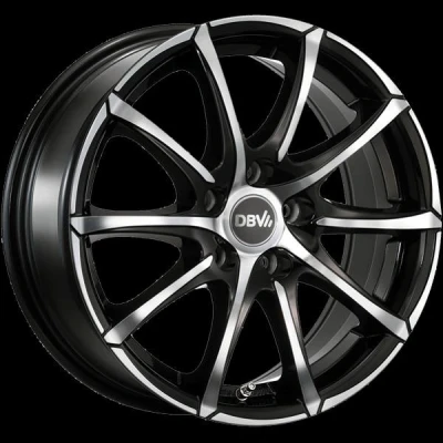 Abbildung von DBV 5 loch 16Zoll 108mm Alufelge Tropez schwarz front poliert 36192 Felge