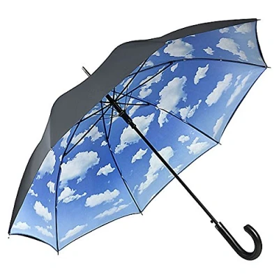 Abbildung von VON LILIENFELD Regenschirm Bayrischer Himmel Doppelte Bespannung Außen Schwarz Innen Bedruckt Auf Automatik Windfest Sehr Stabil Motiv Wolken Damen Herren