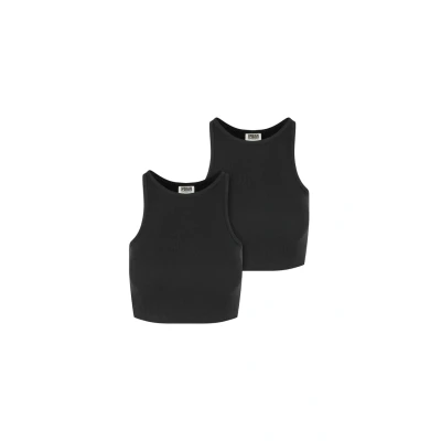 Abbildung von Urban Classics Organic Cropped 2PACK Top, Damen, Größe: 4XL, black