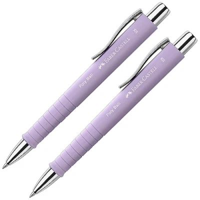 Abbildung von FABER CASTELL 205090 Kugelschreiber Poly Ball sweet lilac, 2 Stück, mit auswechselbarer XB Mine, dokumentenecht