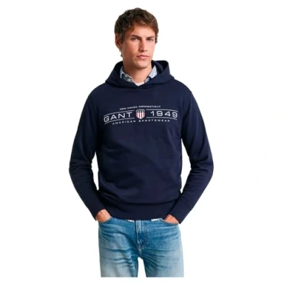 Abbildung von GANT Herren Graphic Hoodie Kapuzenpullover, Evening Blue, L