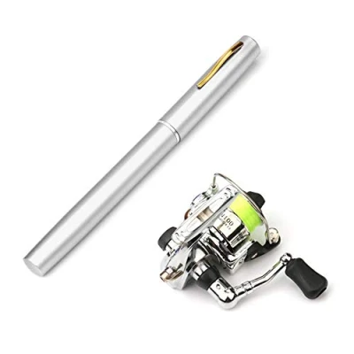 Abbildung von Lixada 1 Mt / 1,4 Tasche Faltbare Angelrute Reel Combo Mini Pen Kit Teleskop Spinnrolle
