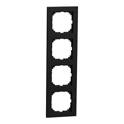 Abbildung von Schneider Electric Merten MEG4040 3603 M Pure Rahmen, Aus Recyceltem Ocean Plastic Material, 4fach, Schwarz Matt, IP20, IK03