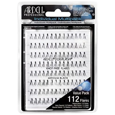 Abbildung von ARDELL Individuals Medium Set (112 Stück) Einzelwimpern aus Echthaar zur Wimpernverlängerung, Multipack falsche Wimpern zum Kleben mittleres Volumen, natürlich, Knot Free, vegan &amp; wiederverwendbar