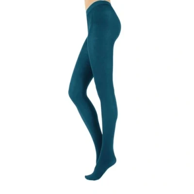 Abbildung von CALZITALY Umstandsstrumpfhose aus Mikrofaser, Blickdichte Schwangerschaft Strumpfhosen S, M, L, XL, XXL, 3XL, 4XL 100 DEN Made in Italy (M, Blau Jeans)