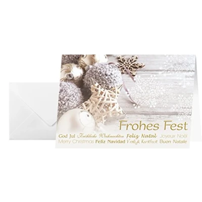Abbildung von SIGEL DS034 Weihnachtskarten Set mit Umschlag DIN A6 25 Stück &quot;Christmas Feeling&quot; ideal zum Bedrucken