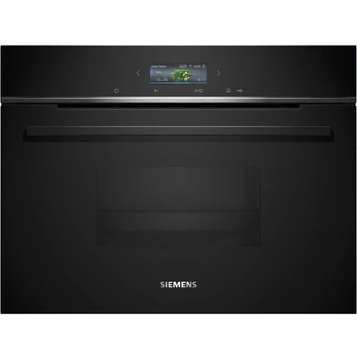 Abbildung von Siemens CD714GXB1, Smarter iQ700 Einbau Dampfgarer, 60 x 45 cm, 1,3 L Wassertank, Schwarz, Dampfgaren, Regenerieren mit Dampf, Farb Display, cookControl Automatikprogramme für beste Ergebnisse