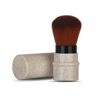 Abbildung von Sonew Einziehbarer Kosmetikpinsel, Kleine Reise Makeup Pinsel, Synthetische Borsten Kabuki Make up Pinsel für Blush, Powder, Foundation, Concealer (Beige)