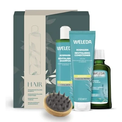 Abbildung von WELEDA Bio Rosmarin Haarpflege Geschenkset inkl. Kopfmassagebürste