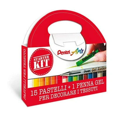 Abbildung von Pentel PTS Starter Set für Stoffe, 15 Stück und permanenter Gel Roller