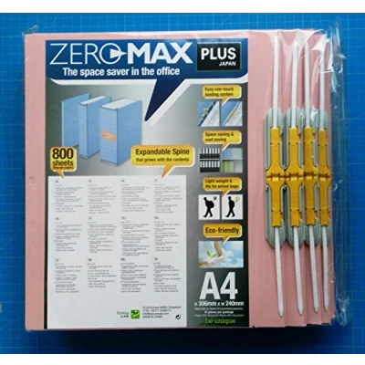 Abbildung von PLUS Japan, Zero Max Platzsparordner in Pink, 10er Pack (1x 10 Ordner)