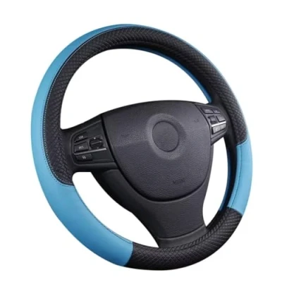 Abbildung von Pahajim Lenkradbezug Leder 37 38cm Lenkradhülle Universal Anti Rutsch Lenkradschoner Atmungsaktiver Lenkradschutz Geeignet für Auto/Jeep/SUV