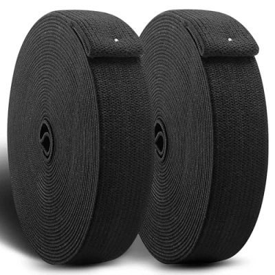 Abbildung von CZ Store® Gummibänder zum Nähen 2ER SET 20 MM breit 15 M lang ✮LEBENSLANGE GARANTIE✮ Elastisches Polyester Band, Strick &amp; Nähzubehör, starke Bänder für Kleidung, Hosen Schwarz