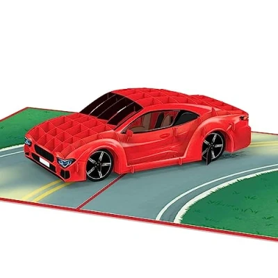 Abbildung von papercrush® Pop Up Karte Sportwagen 3D Geburtstagskarte mit Auto für Mann, Freund &amp; Kinder, Geldgeschenk oder Gutschein zum Führerschein, Glückwunschkarte 18. Geburtstag Jungen